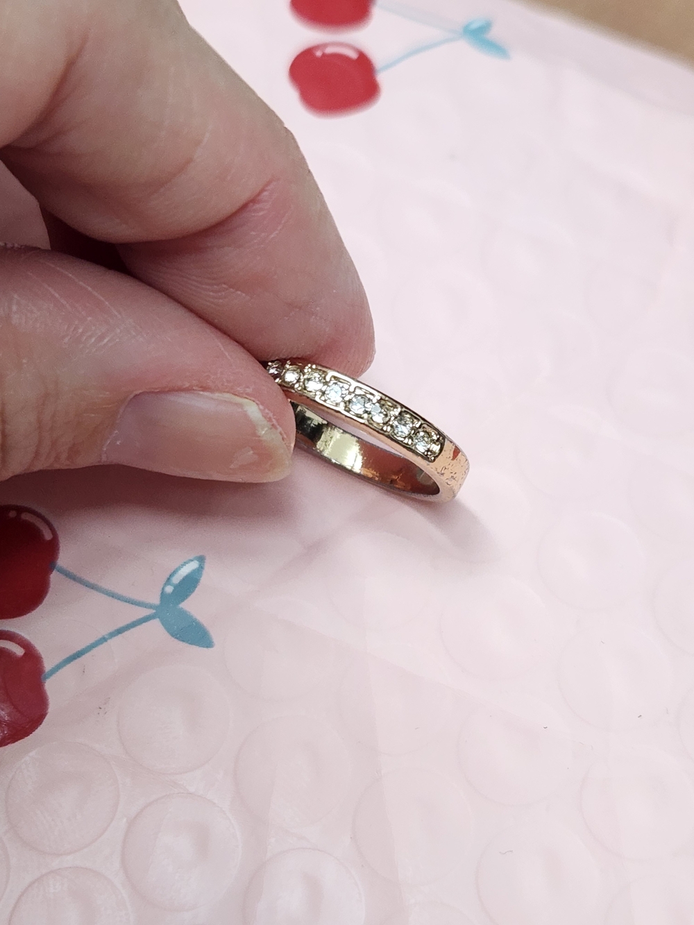 Gold Crystal Band Ring - Women Jewelry